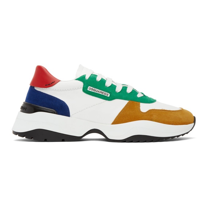 Photo: Dsquared2 White and Green D24 Sneakers
