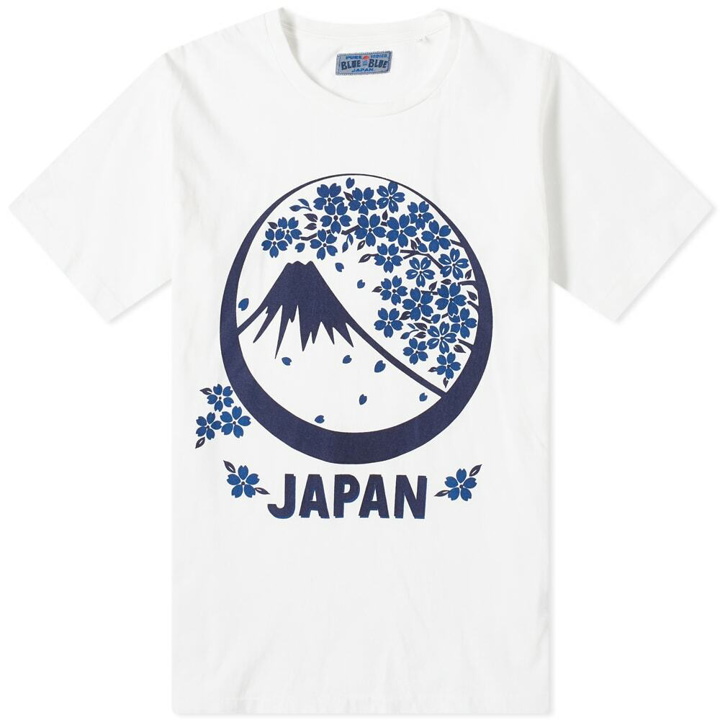 Photo: Blue Blue Japan Men's Mt Fuji Sakura T-Shirt in White