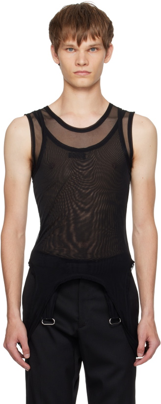 Photo: Mugler Black Garter Tank Top