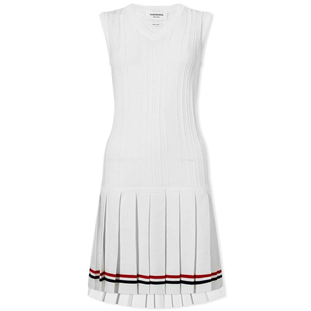thom browne tennis dress Stretch Viscose Rwb Stripe Mini Tennis Dress