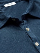Boglioli - Linen-Piqué Polo Shirt - Blue