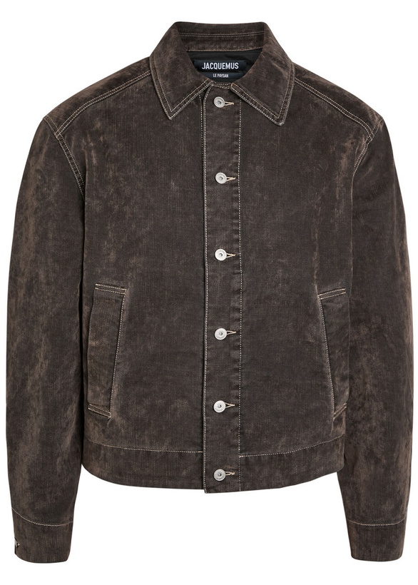 Photo: Jacquemus La Veste De-nîmes Mirada Brushed Denim Jacket Khaki