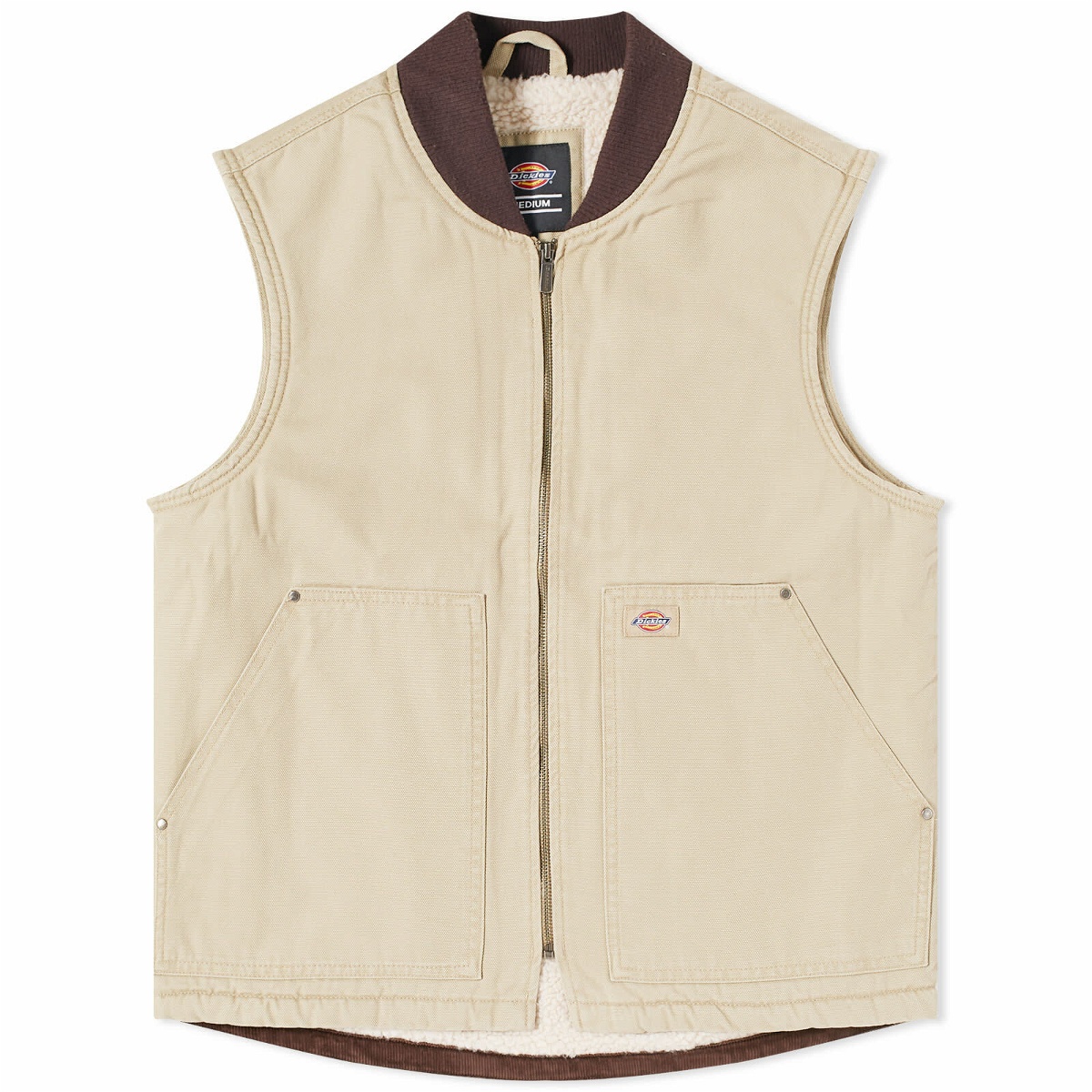 Dickies Men's Duck Canvas Vest in Stone Washed Desert Sand Dickies ...