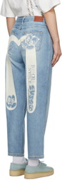 Evisu Blue Tapered Jeans