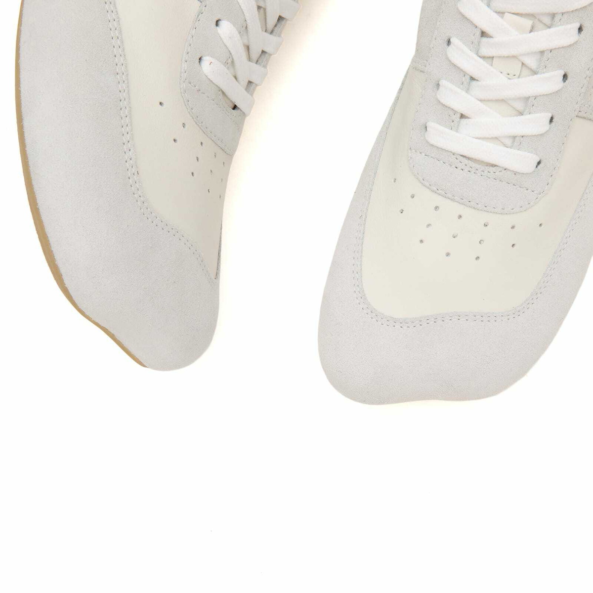 MM6 Maison Margiela Men's Leather Ergomonic Sneaker in White