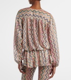 Missoni Zig Zag cutout gathered blouse