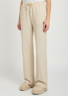 Moncler Pintuck Straight-leg Cotton Sweatpants Cream