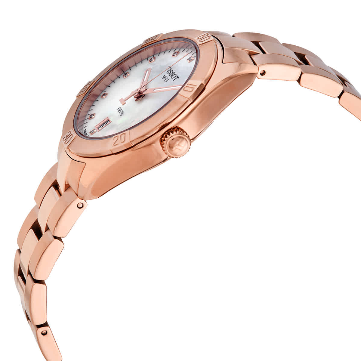 Tissot T-Classic PR100 Quartz Diamond Mother of Pearl Dial Ladies Watch T101.910.33.116.00