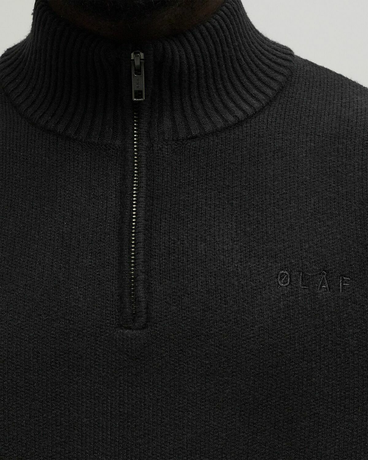 ØLÅF KNITTED DRIFT MOCK NECK Grey Mens Pullover