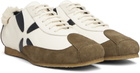 Stefan Cooke Off-White & Brown Slashed Trainer Sneakers