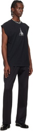 VETEMENTS Black Crystal 'Paris' Sleeveless Top