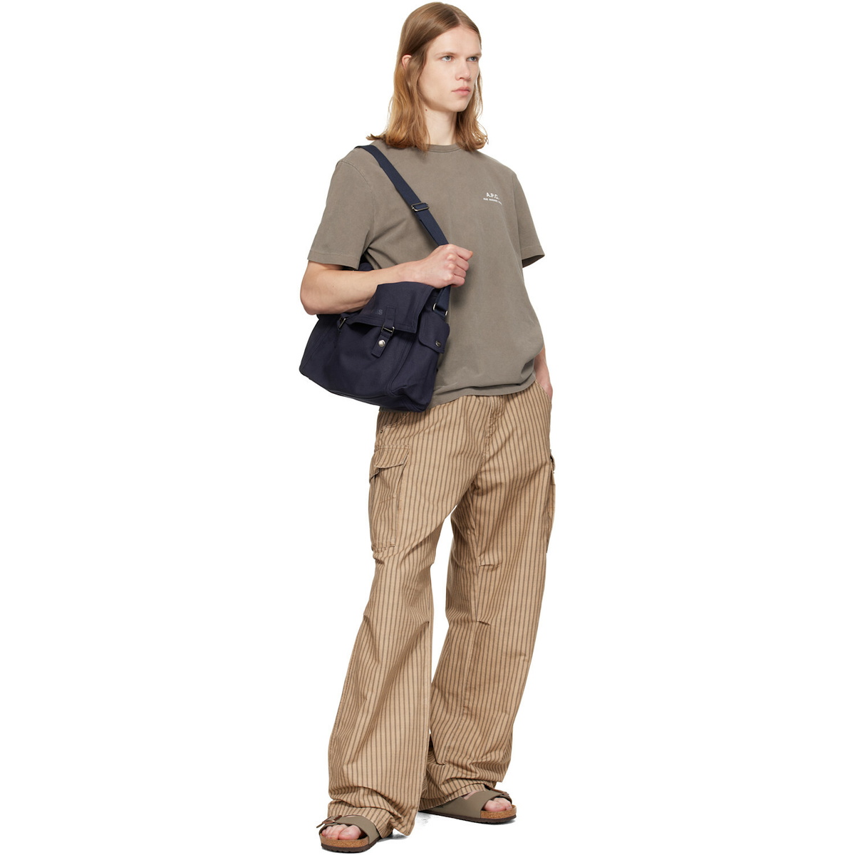 A.P.C. Navy 'Récupération' Messenger Bag