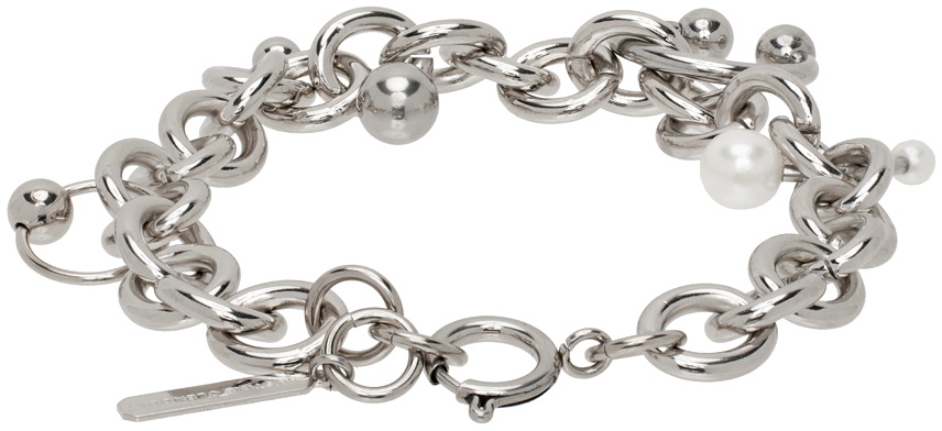 Justine Clenquet Silver Holly Pearl Bracelet Justine Clenquet