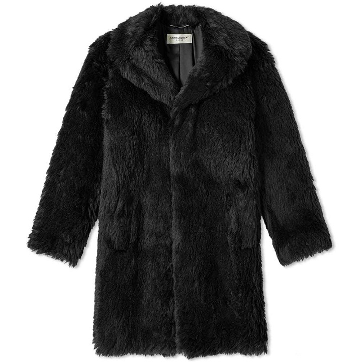 Photo: Saint Laurent Raglan Faux Fur Coat