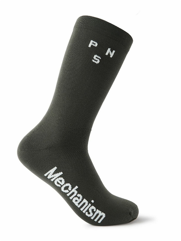 Photo: Pas Normal Studios - Mechanism Thermal Stetch-Knit Cycling Socks - Green