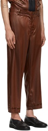 Sasquatchfabrix. Brown Faux-Leather Easy Trousers
