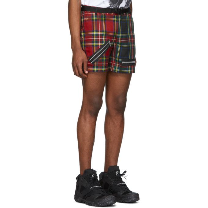 99% IS Red Check Zip Shorts 99% IS