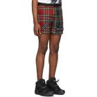 99% IS Red Check Zip Shorts