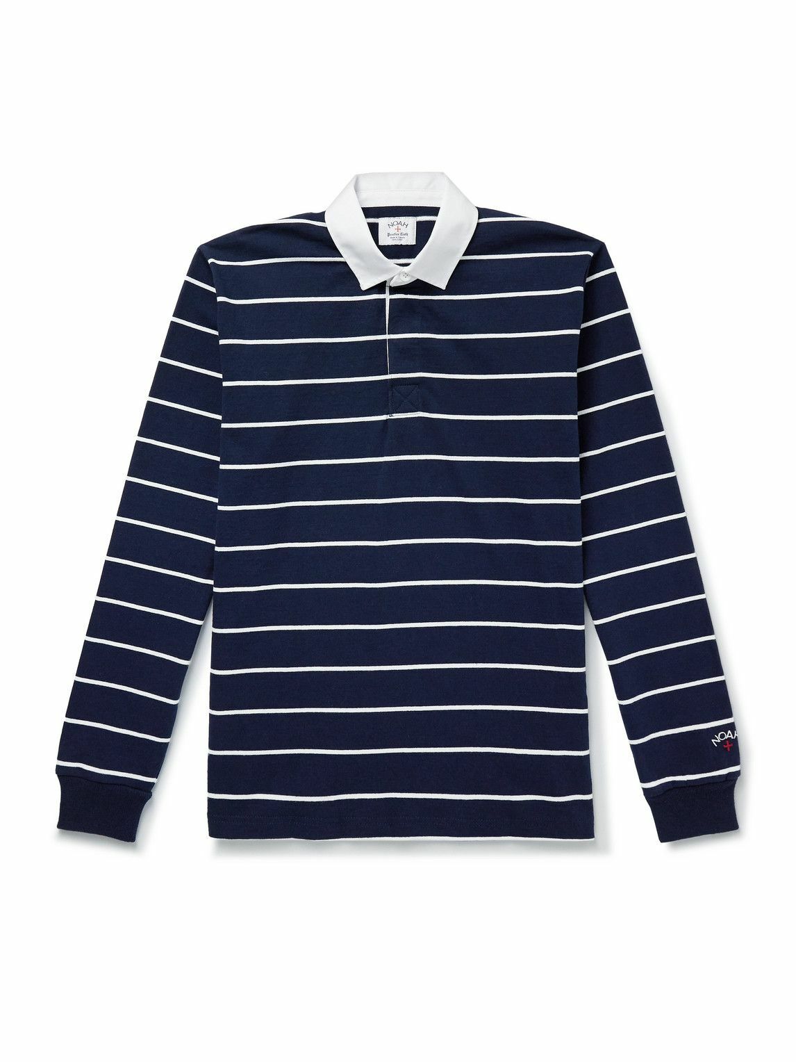 Noah - Classic Rugby Striped Cotton-Jersey Polo Shirt - Blue Noah NYC