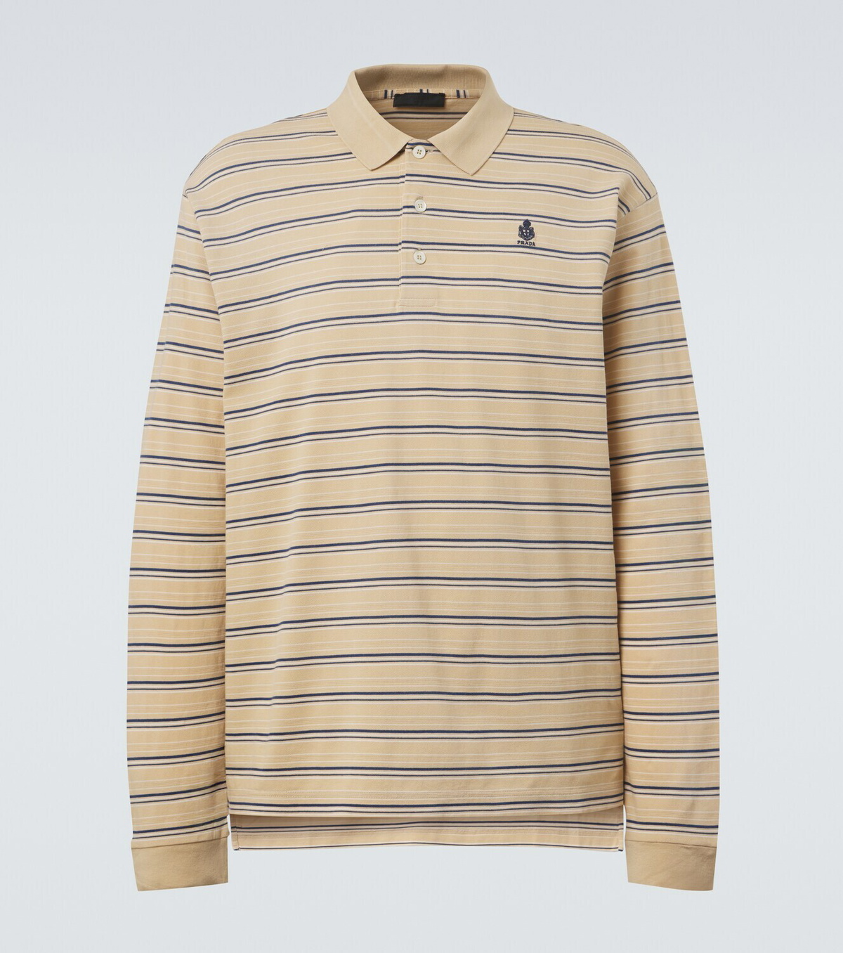 Prada Striped cotton piqué polo shirt