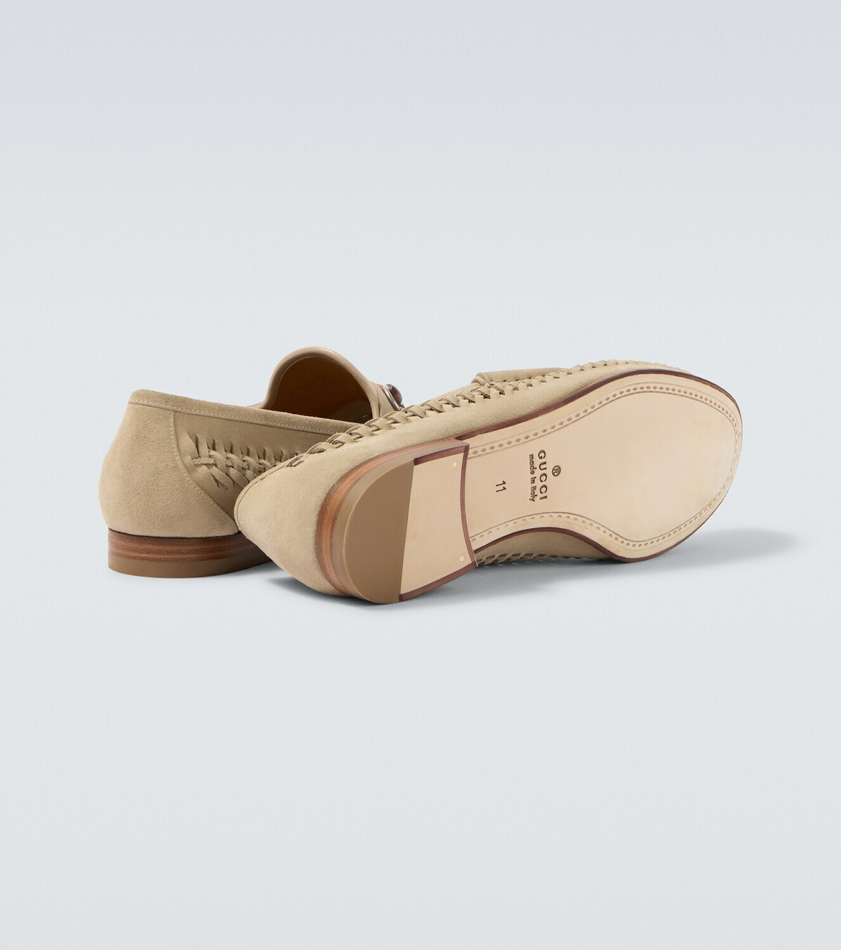 Gucci Horsebit 1953 woven suede loafers