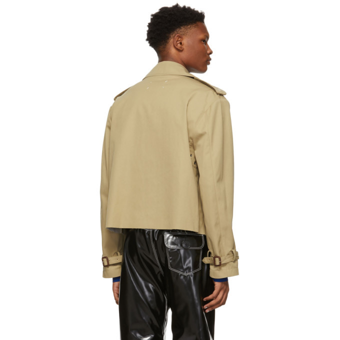 Maison Margiela Beige Cropped Trench Jacket Maison Margiela