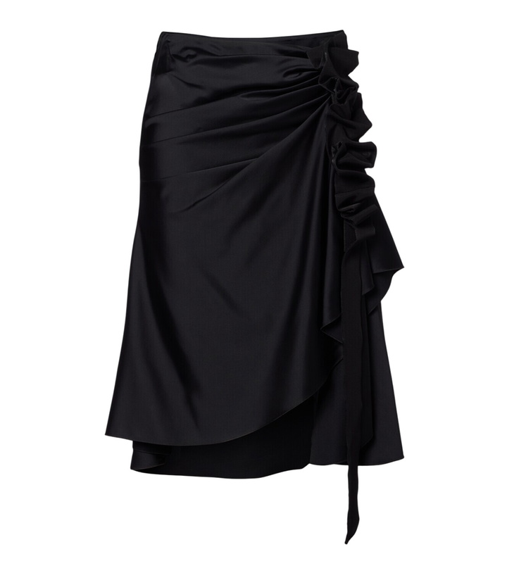 Photo: McQueen Gathered asymmetric midi skirt
