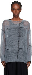 Y's Blue Sheer Boatneck Sweater