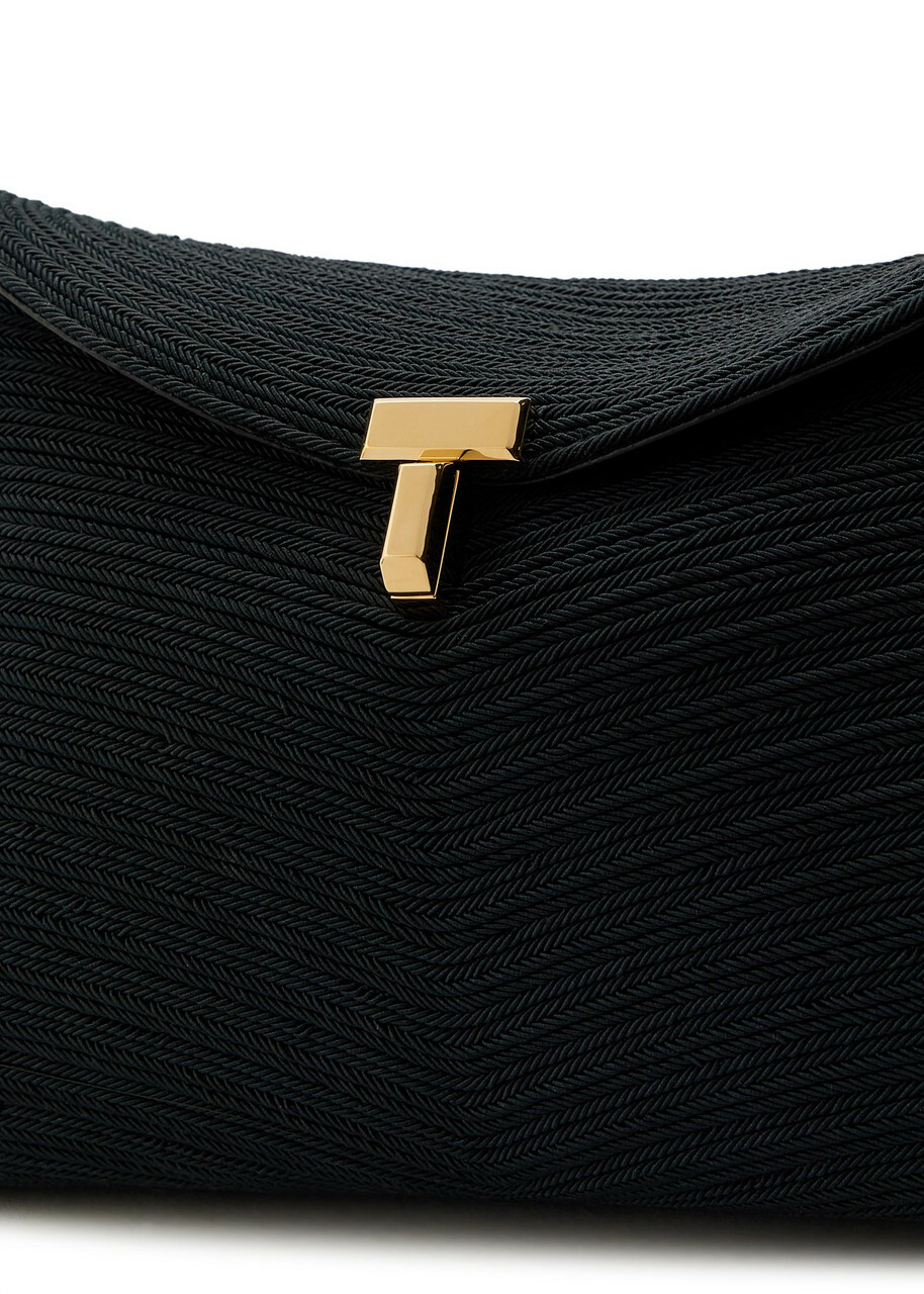 Toteme T-lock Woven Clutch - Black - One Size