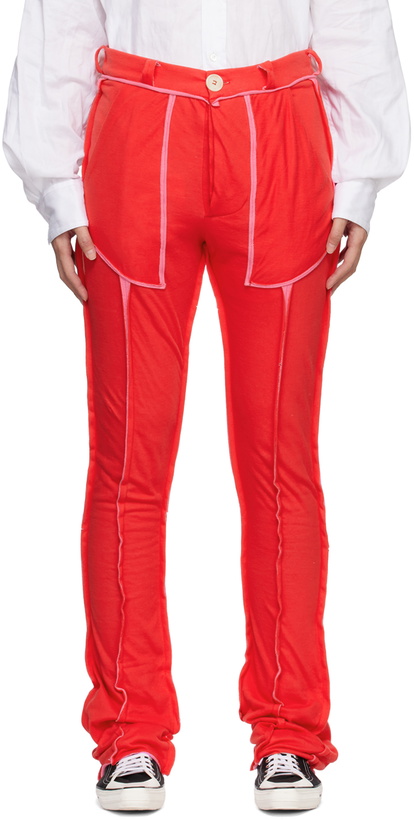 Photo: Edward Cuming Red & Pink Raw Edge Lounge Pants