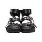 Vivienne Westwood Black Leather Alex 3-Strap Sandals