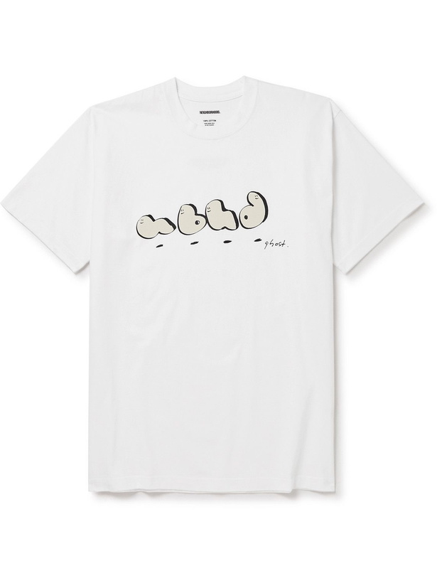 Photo: Neighborhood - Printed Cotton-Jersey T-Shirt - White