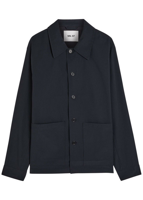 Photo: NN07 Blaze Striped Seersucker Shirt Navy