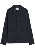 NN07 Blaze Striped Seersucker Shirt Navy