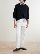 mfpen - Companion Cropped Cotton and Linen-Blend Sweater - Black