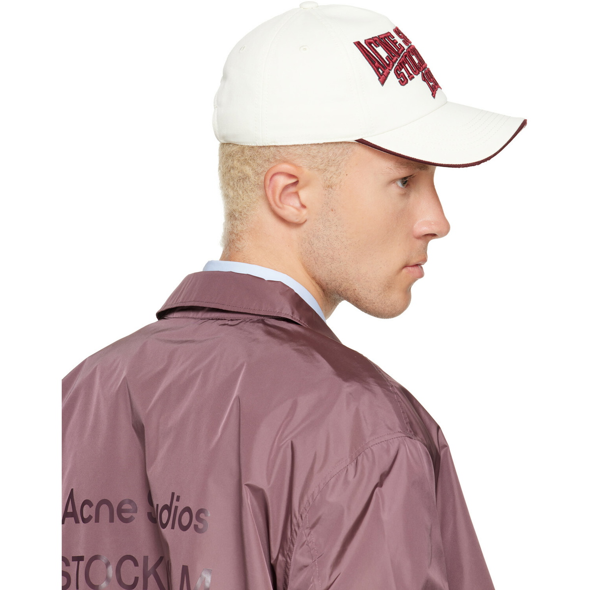 Acne Studios Off-White Embroidered Logo Cap