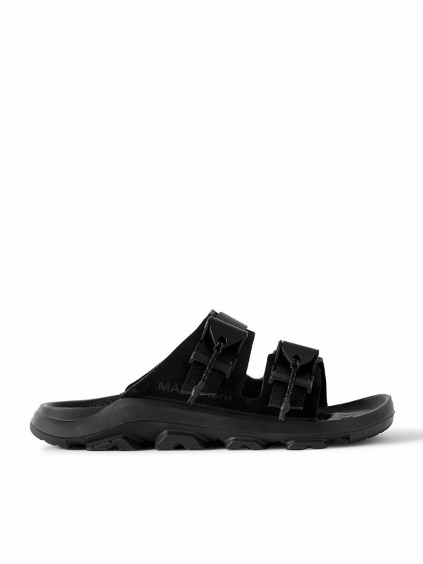 Photo: BIRKENSTOCK 1774 - Maharishi Mogami Terra Tech Suede Sandals - Black