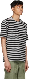 Junya Watanabe Grey & Black Horizontal Stripe T-Shirt