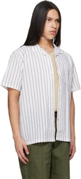 Barbour White Park Seersucker Striped Short-Sleeved Shirt