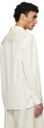 AMOMENTO Off-White Open Collar Shirt