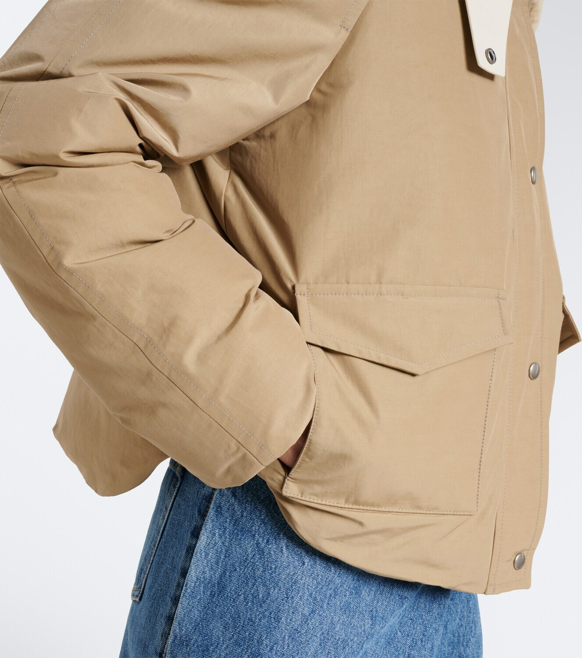 Loewe Padded shearling-trimmed cotton-blend jacket