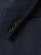 Richard James - Hyde Double-Breasted Linen Suit Jacket - Blue