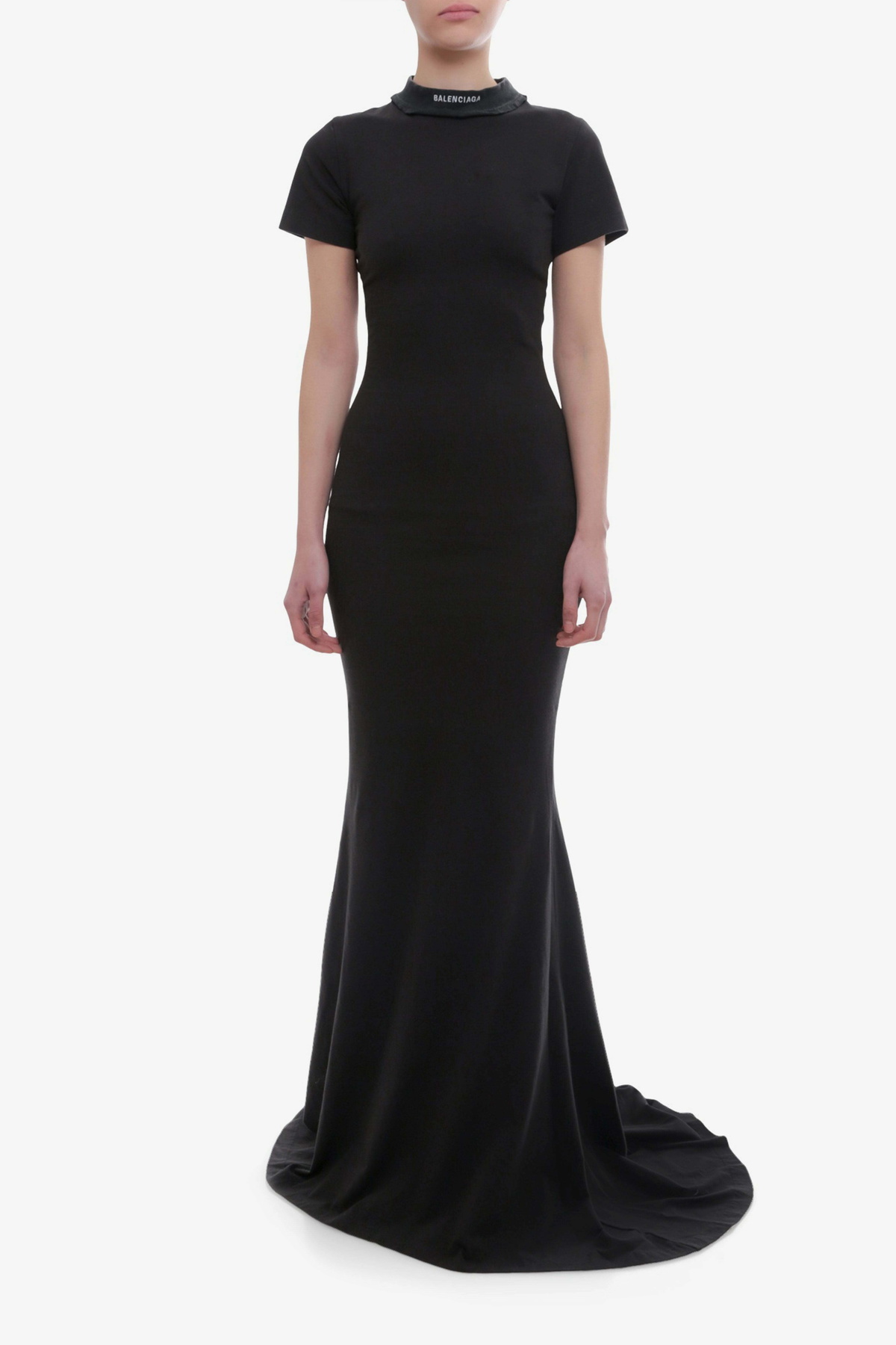 ワンピース BALENCIAGA Woman Dress Black 808281TRVF2 1041 BALENCIAGA Women's Asymmetric Dress in Black | REVERSIBLE