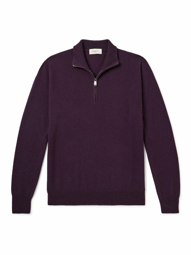 Photo: PIACENZA 1733 - Lupetto Cashmere Half-Zip Sweater - Purple
