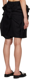 Noir Kei Ninomiya Black Gathered Shorts