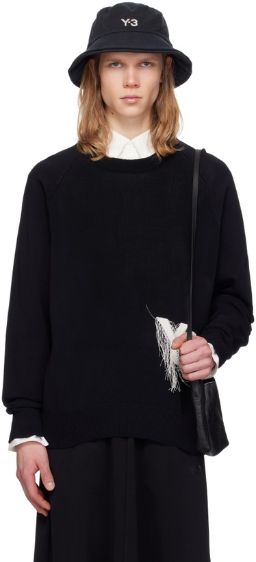 Photo: Y-3 Black Knit Crew Sweater