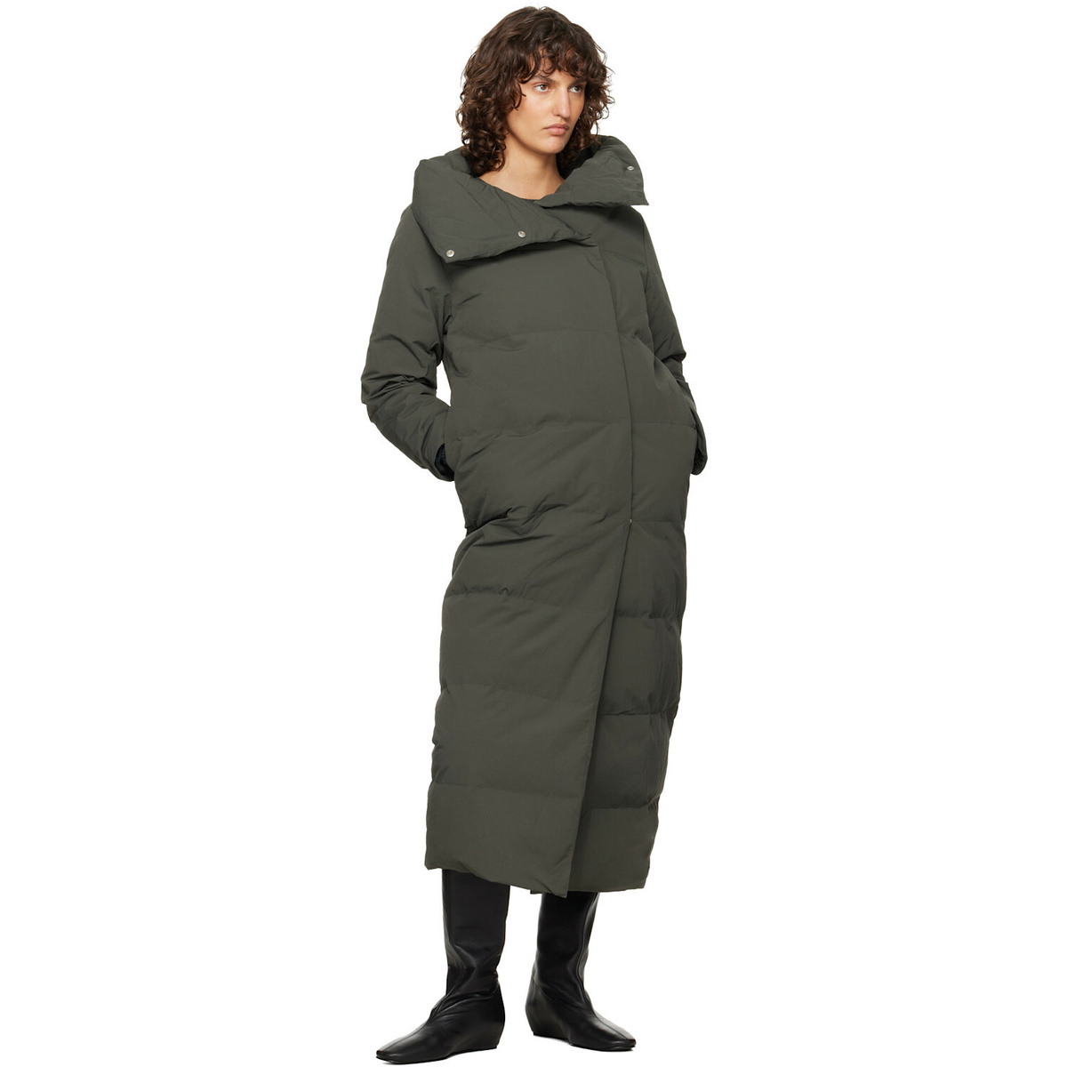 Paloma Wool Khaki Long Pruit Down Coat