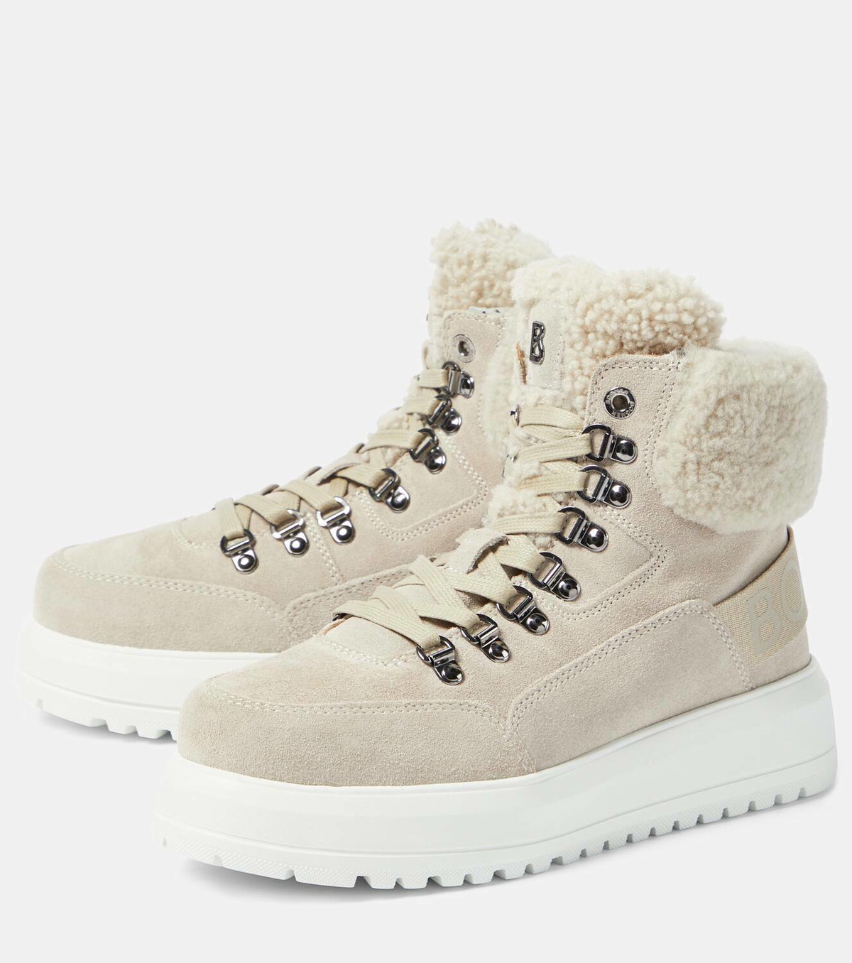 Bogner Antwerp suede and shearling lace-up boots Bogner