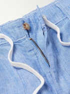 Polo Ralph Lauren - Straight-Leg Linen-Chambray Drawstring Trousers - Blue
