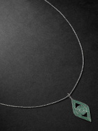 Sydney Evan - Large Evil Eye White Gold Diamond Pendant Necklace
